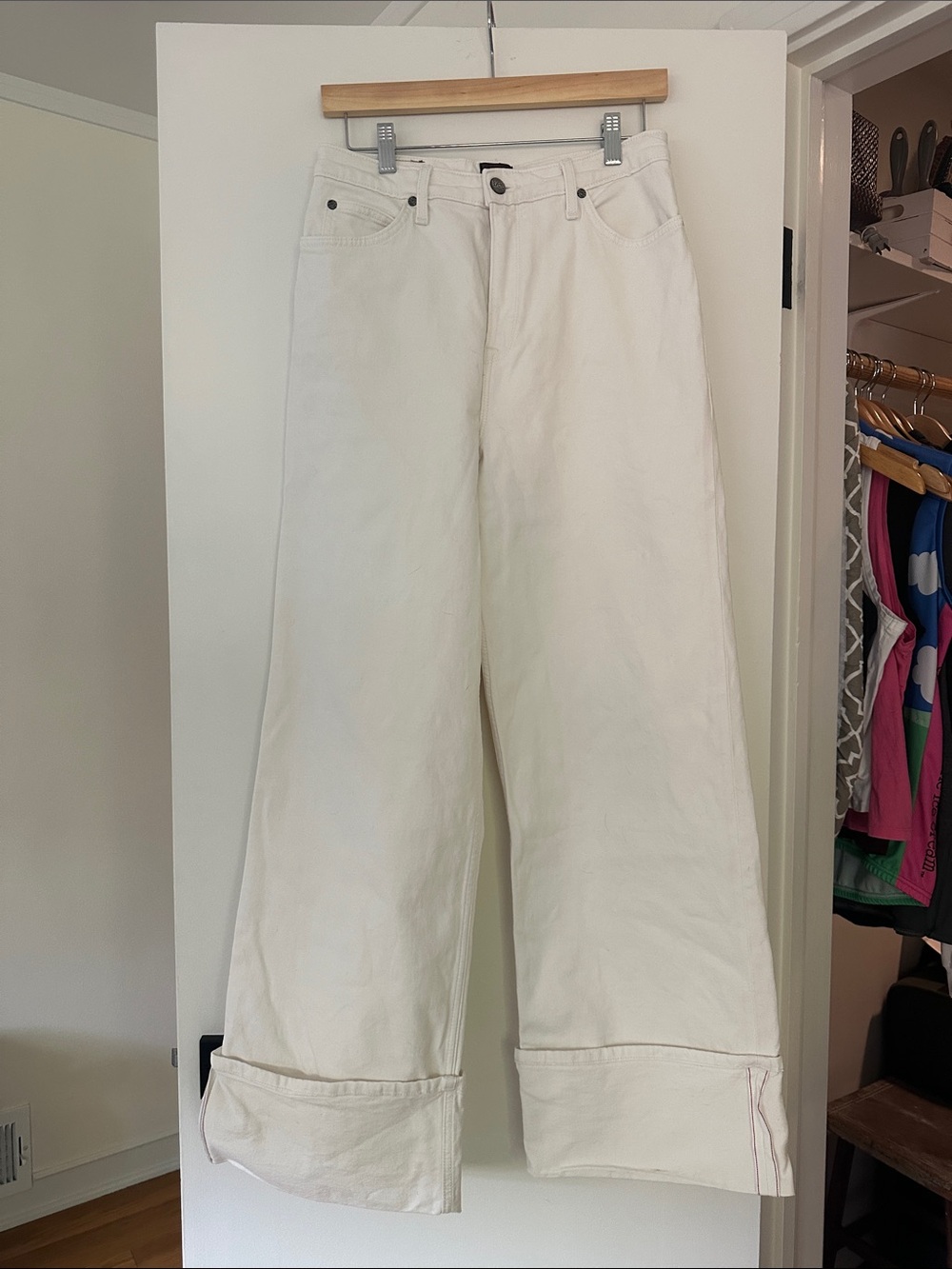 Lee Cream Wide-Leg Jeans